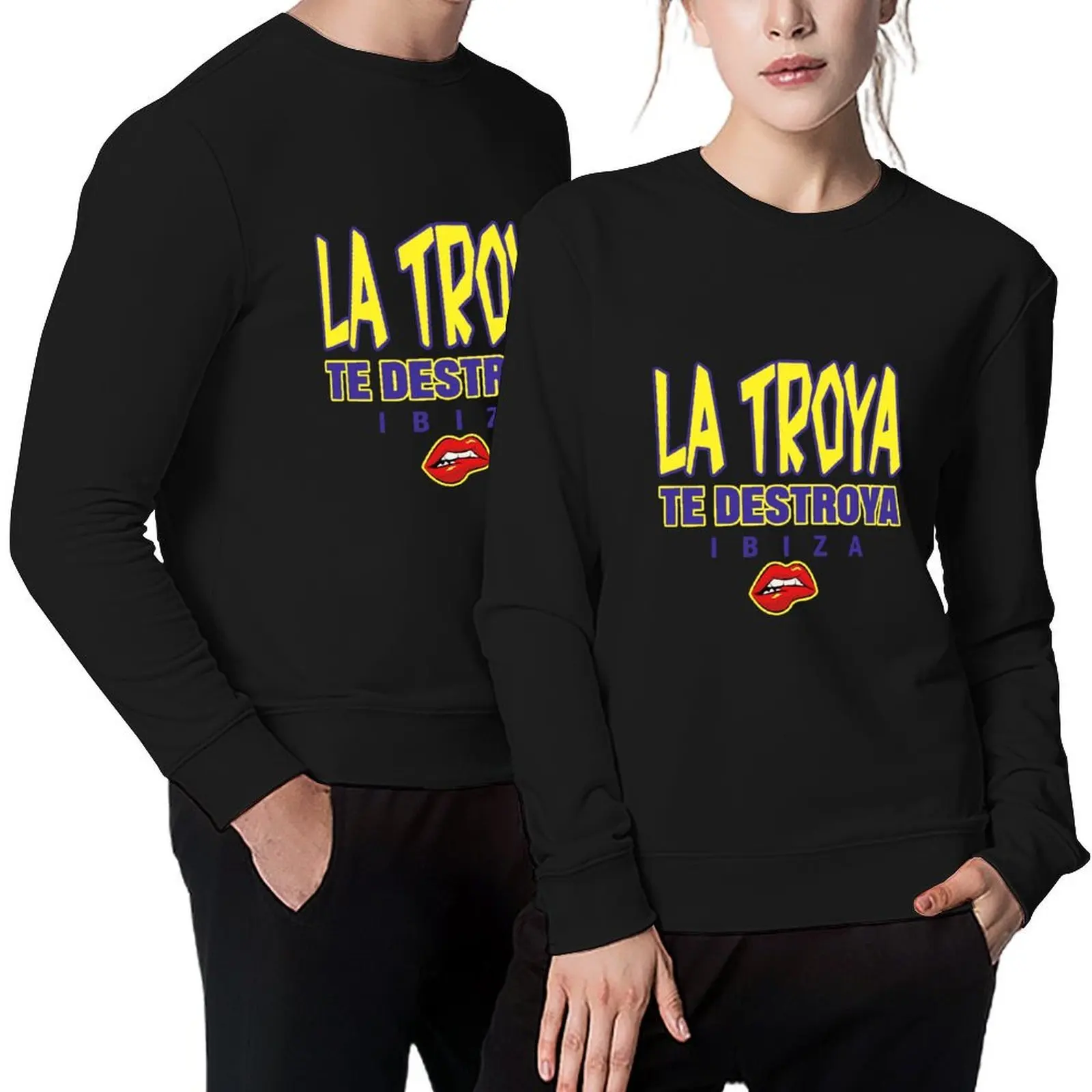 

LA TROYA TE DESTROYA IBIZA: Red MODEL Famous Electro IBIZA Party Event Pullover tracksuit sweatshirt male