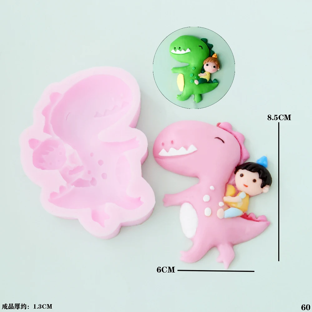 Cartoon Dinosaur Silicone Molds Pterodactyl Boy Dinosaur Fondant Chocolate Mould Diy Baking Tools Cake Decoration Accessories
