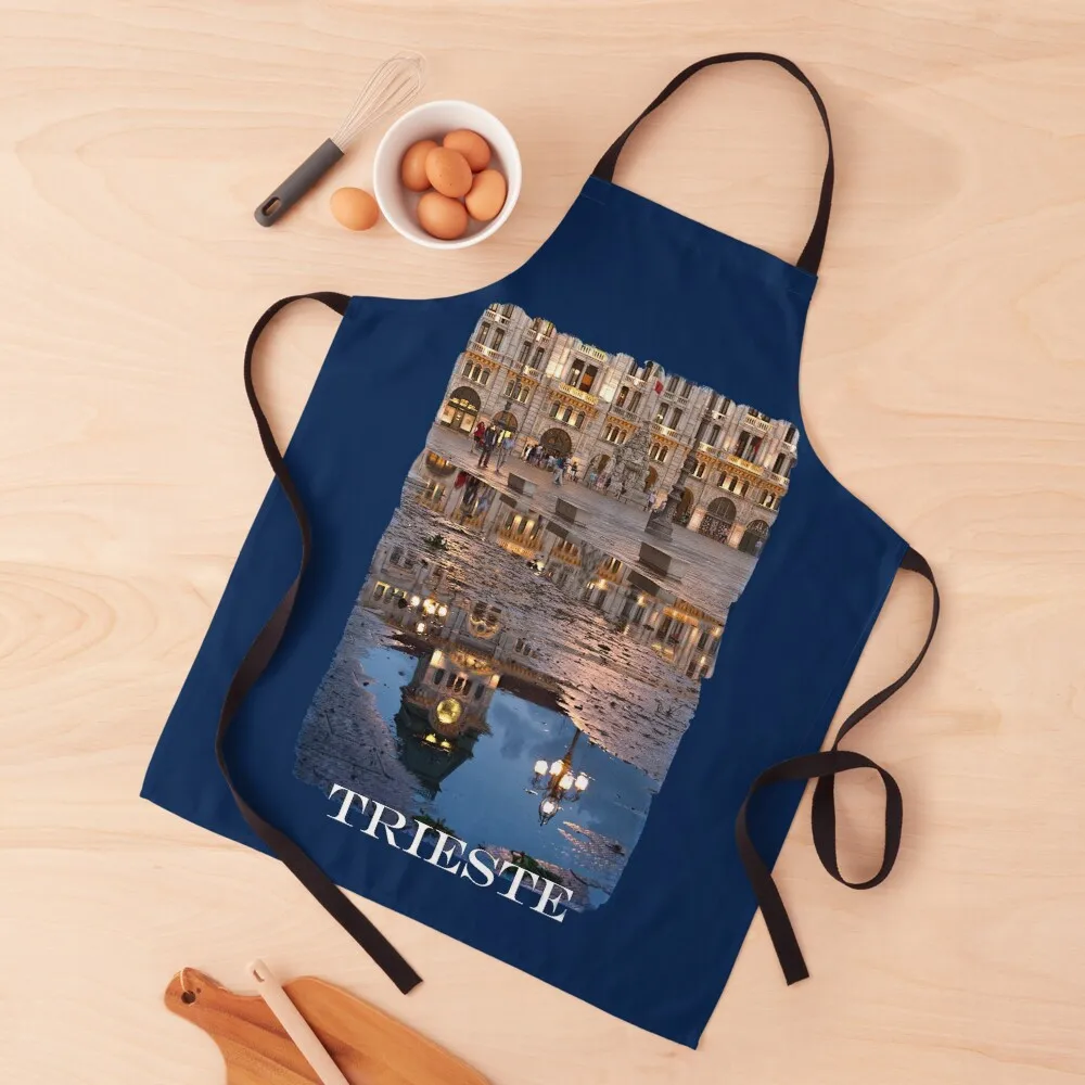 Trieste. Piazza Unità after an heavy rain Apron Cooking For Women beauty master Women's Kitchen Apron