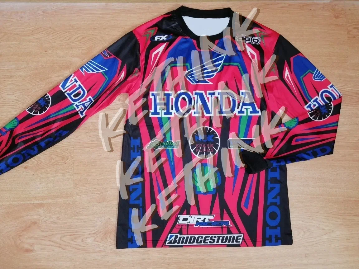 

Summer Moto Cycling Event Uniform Men Women Y2K Motorcycle Racing Enthusiasts Honda Long Sleeved Tee Motocross Breathable Jersey