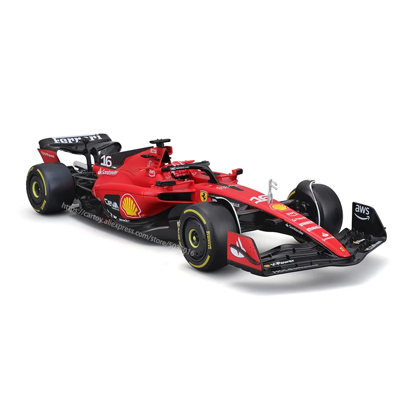 Bburago 1:18 2023 Ferrari SF23 NO.16 Charles Leclerc NO.55 Analog Alloy Super Toy Car Diecast Model Collection Gift