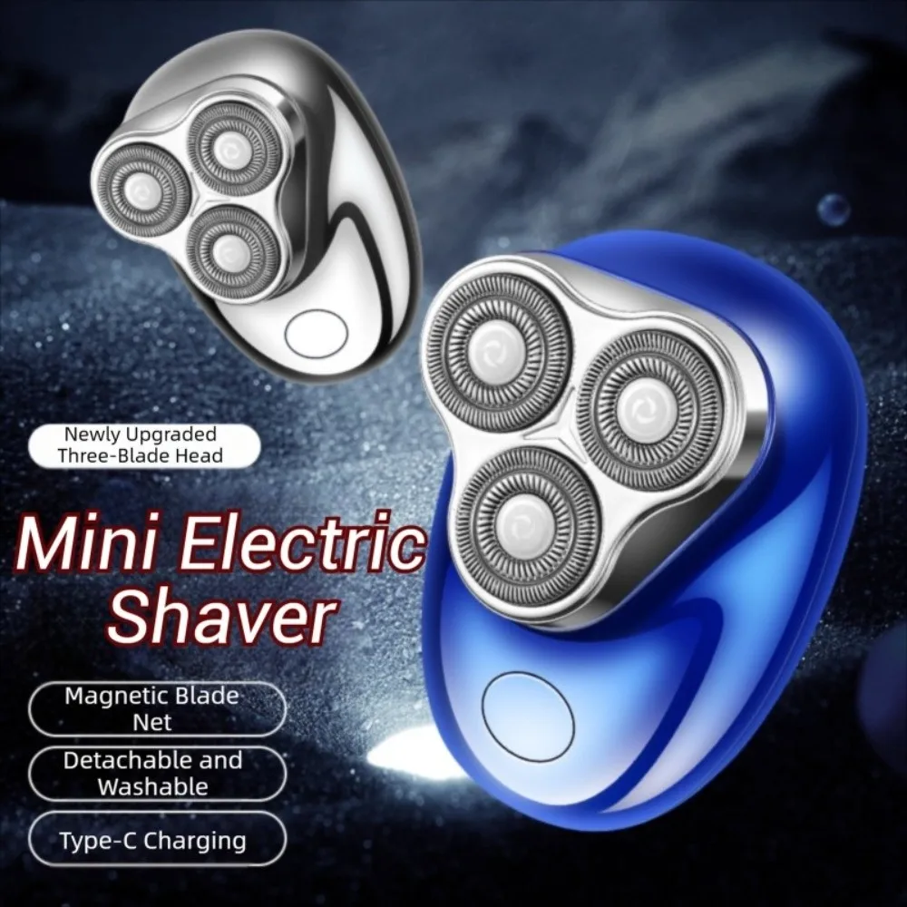 Cordless Mini Electric Shaver Compact Pocket Size Lightweight Electric Beard Shaver USB Rechargeable Dual-Purpose Design