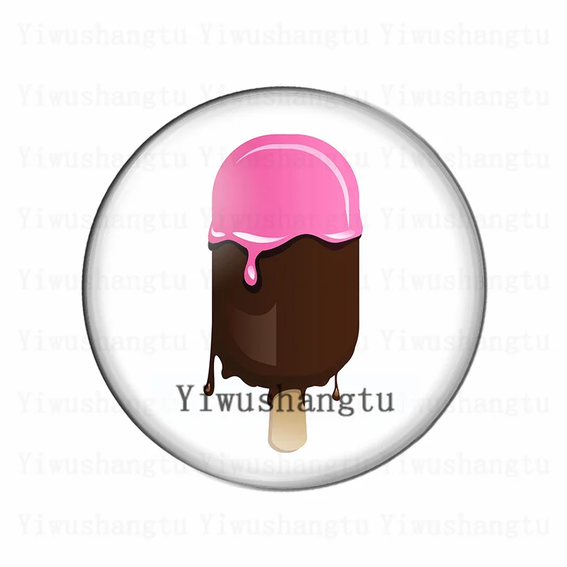 جديد لذيذ الشوكولاته وآيس كريم 12 مللي متر/20 مللي متر/25 مللي متر/30 مللي متر صورة مستديرة الزجاج كابوشون التجريبي ظهر مسطح صنع النتائج #6