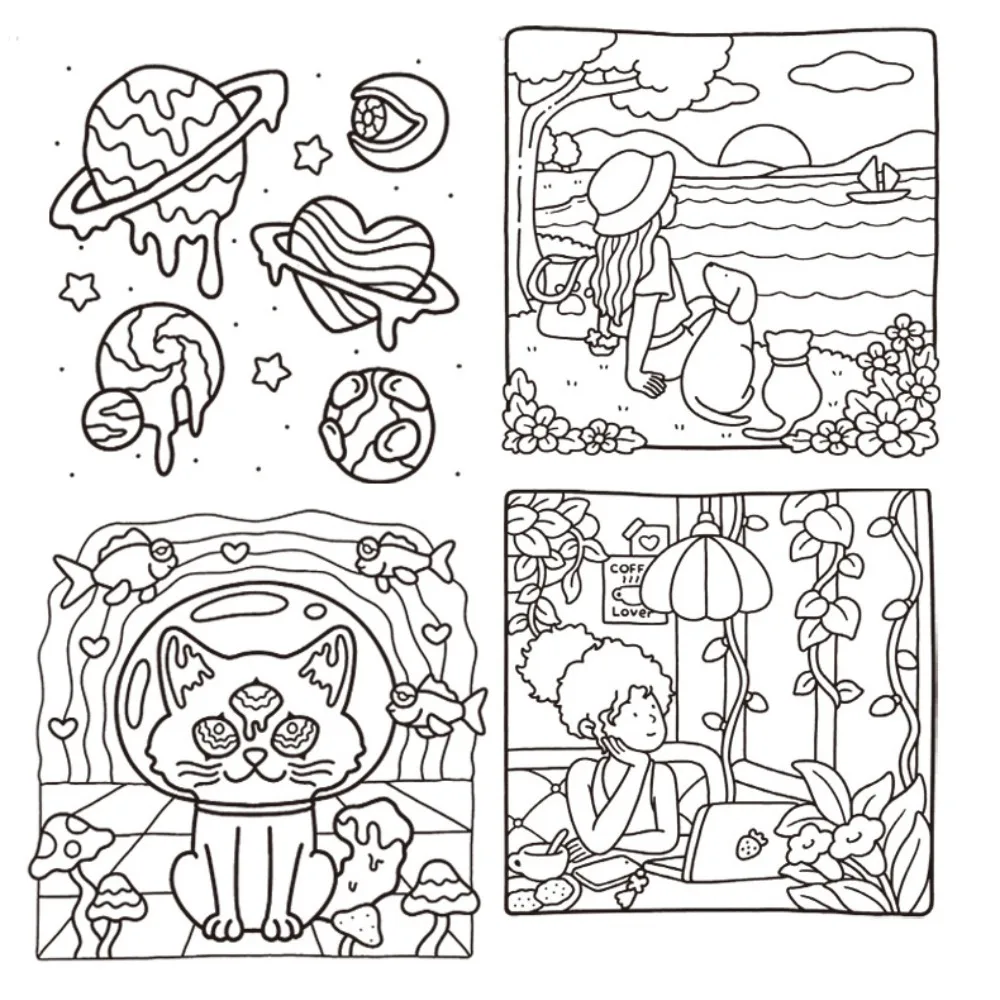 Halloween Coloring Book- Cozy Friends Coloring Book for Adults and Teens Featuring Adorable Creepy Creatures for Halloween Gifts