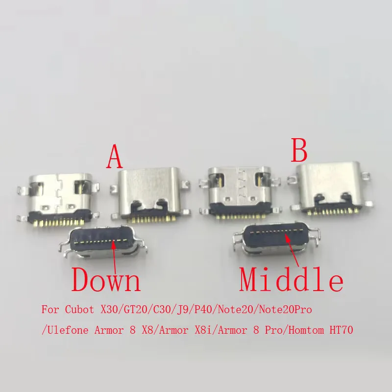 2-100Pcs Charger Dock Charging Connector USB Plug For Cubot X30 GT20 C30 J9 P40 Note 20 Pro Ulefone Armor 8 X8 X8i Homtom HT70