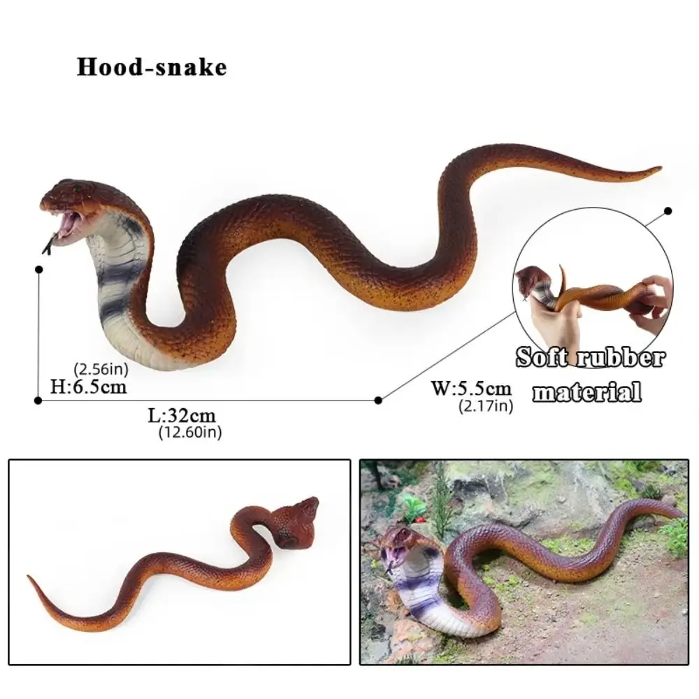 Funny Reptile Animal Snake Action Figures Soft TPR Python Cobra Rattlesnake Model Educational Elastic Simulation Snake Prank