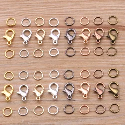 100Pcs Lobster Clasp With 200Pcs Open Jump Rings DIY Jewelry Findings Kit For Necklace Bracelet Chain Making Connector Parts