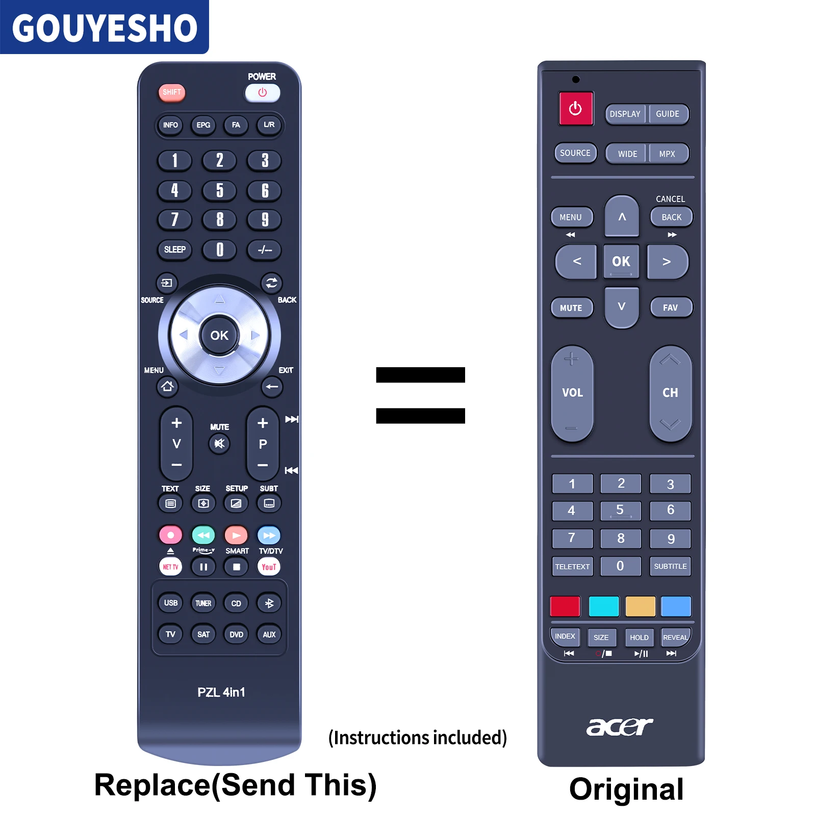 Pengganti baru Remote Control TV untuk Acer televisi AT1926D AT1926DL AT1926-D