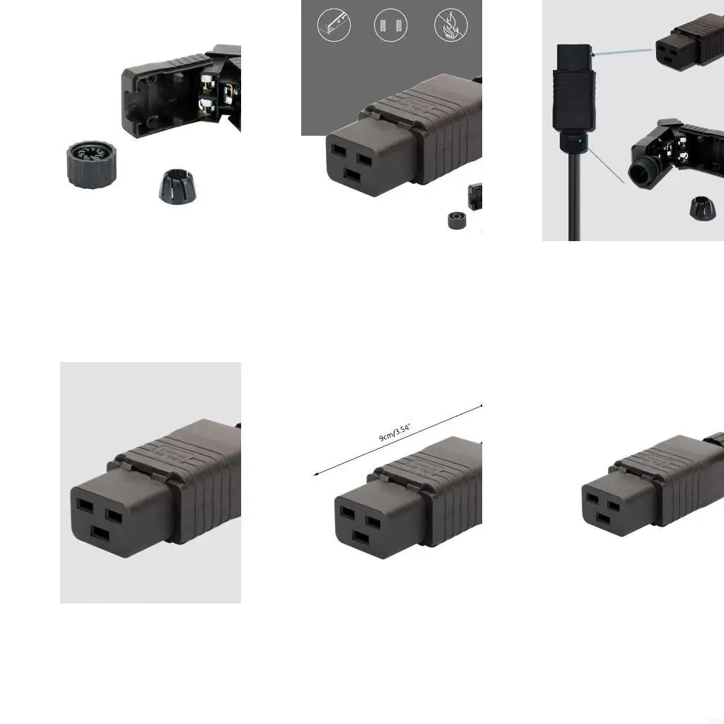 193A IEC PDU UPS 16A 250VAC 320 C 19 plug, IEC C19 DIY plug conector Rewirable Socket