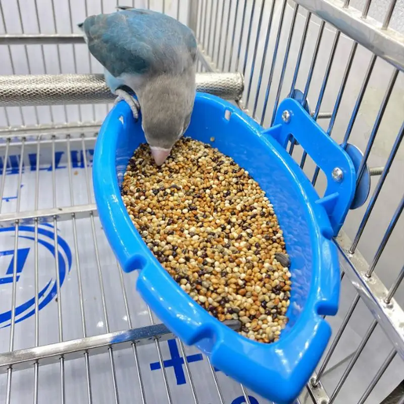 Parrot Bath Tub Bowl Bird Water Feeder Basin Parrot Cage Hanging Bird Bath Tub Bathing Supplies Feeder Bird Cage Accessories