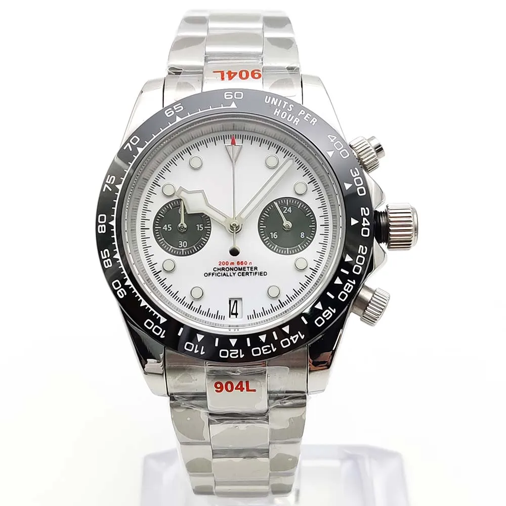 5 Colors 40mm VK64 Quartz Chronograph Watch Sapphire Glass 316L Stainless Steel Water Resistant Casual Sport Watch