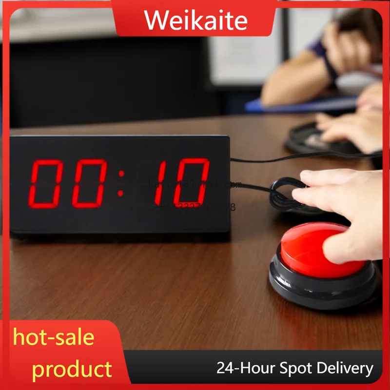 Carnival Electric 10 Seconds Interactive Push Button Timer Challenge Game Digital Led Light Red Led Light Therapy with Timer