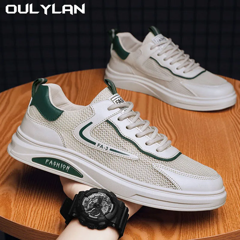 

Platform Casual Shoes for Men Non-slip Sports Shoes Comfortable Male Sneakers Mesh Hollow 2024 Sports Shoes Men's Sneakers