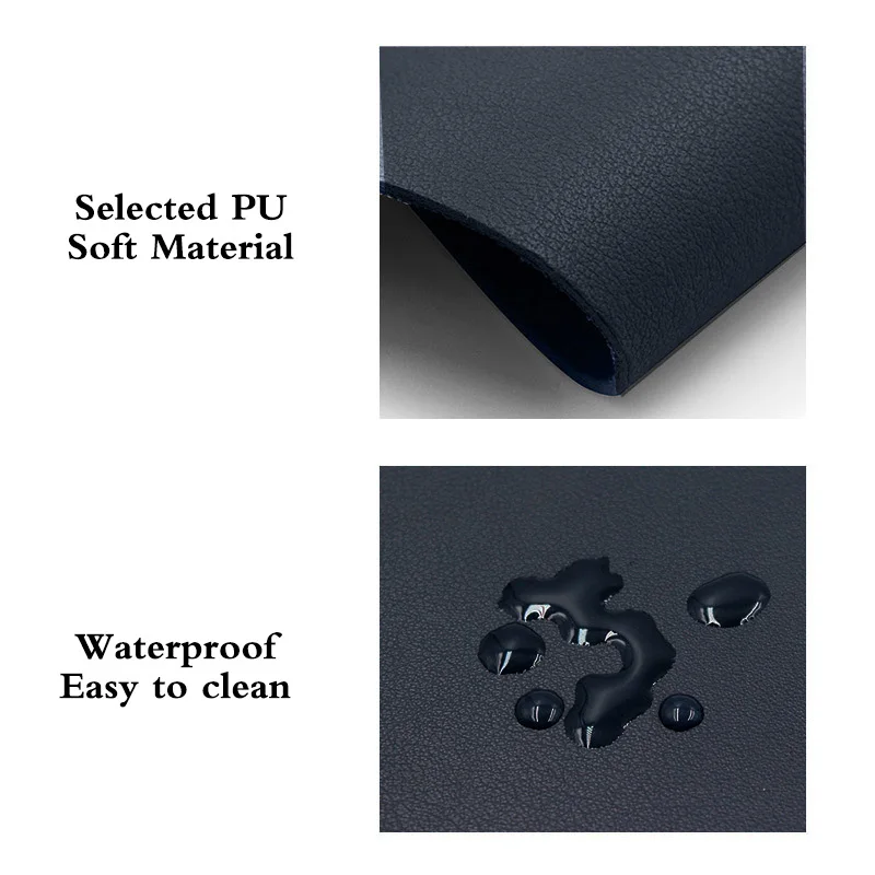 Simple Solid Color PU Leather Mouse Mat Anti Slip Waterproof Mouse Pad School Home Supplies Desk Set For Office Laptops Computer view 3