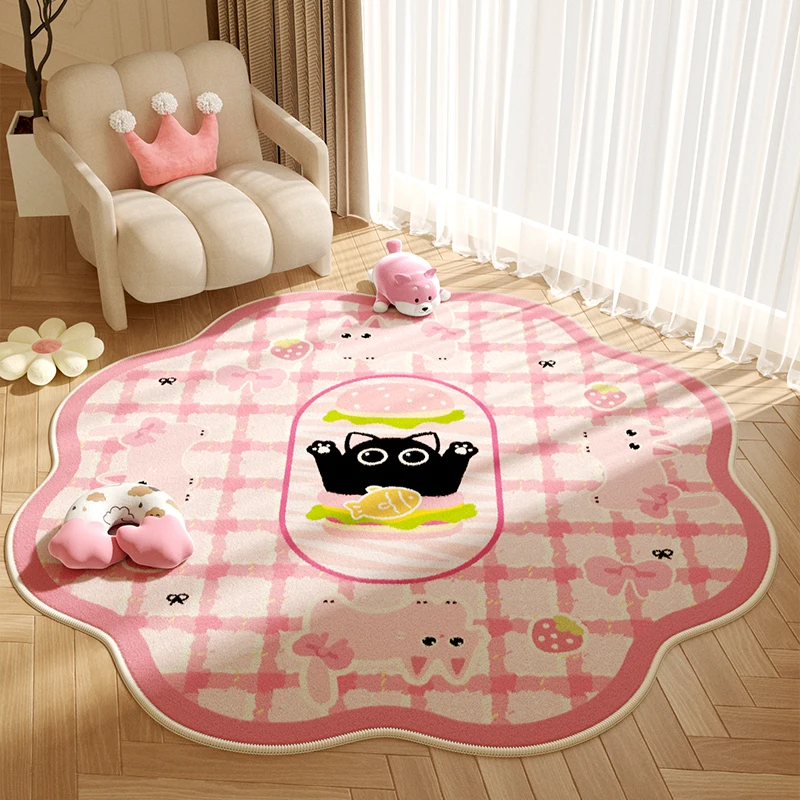 Cute Cartoon Bedroom Decor Pink Carpet Irregular Shapes Carpets for Living Room Fluffy Soft Children Floor Mat Thicken Plush Rug
