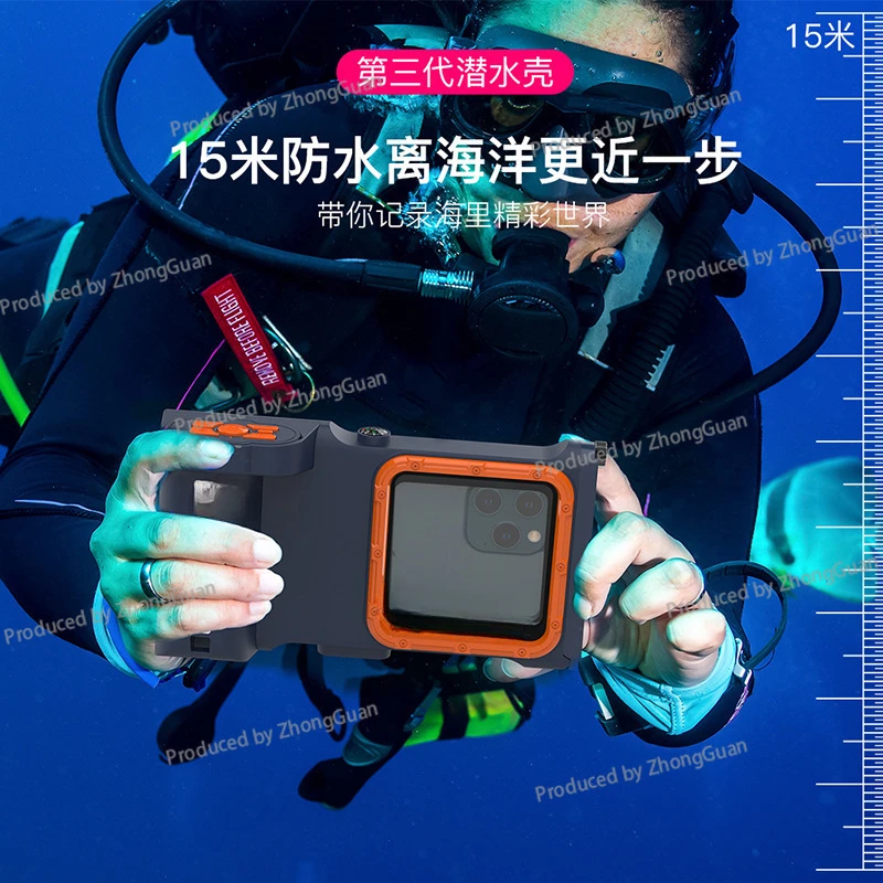 For Apple IPhone Samsung Underwater Camera Video Bluetooth Control Huawei Millet Oppo Mobile Phone Diving Case