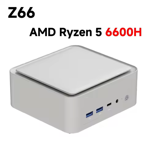 SZBOX Z66 Mini PC AMD R5 6600H DDR5 4800MT/s SSD PCIe3.0 Windows 11 Pro WiFi 6 BT5.2 Type-C Desktop Office Gaming Computer