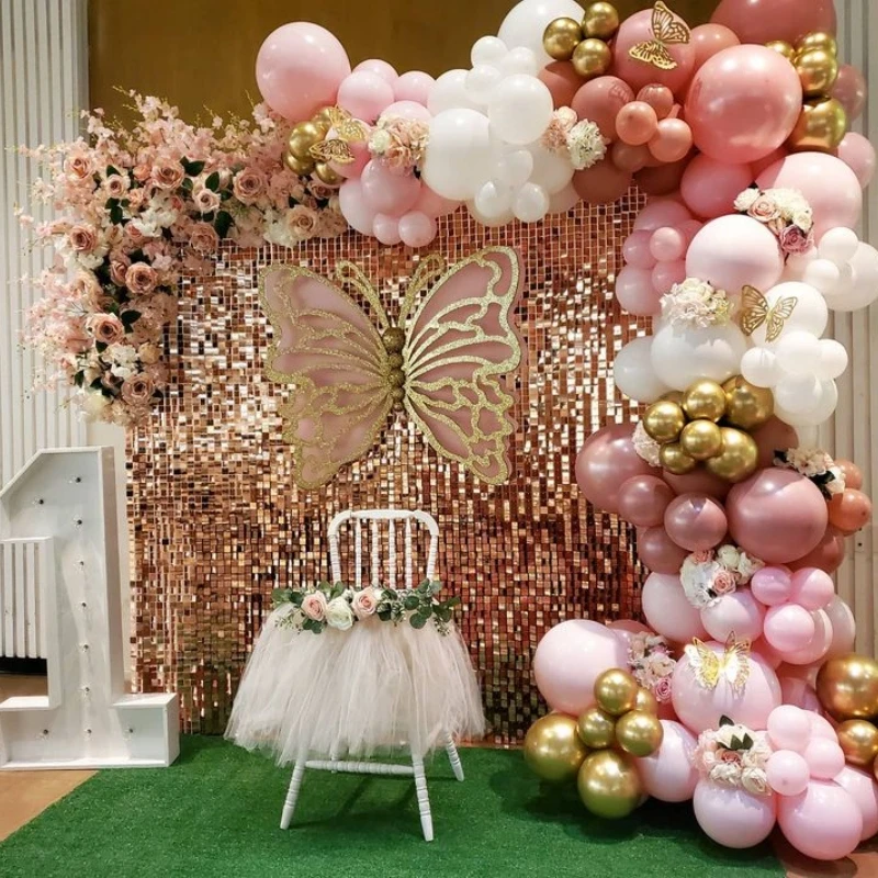 

16pcs/lot Glitter Customized Suquare Shimmer Wall Backdrop for Wedding Anniversary Marriage Celebration Graduate Decorations