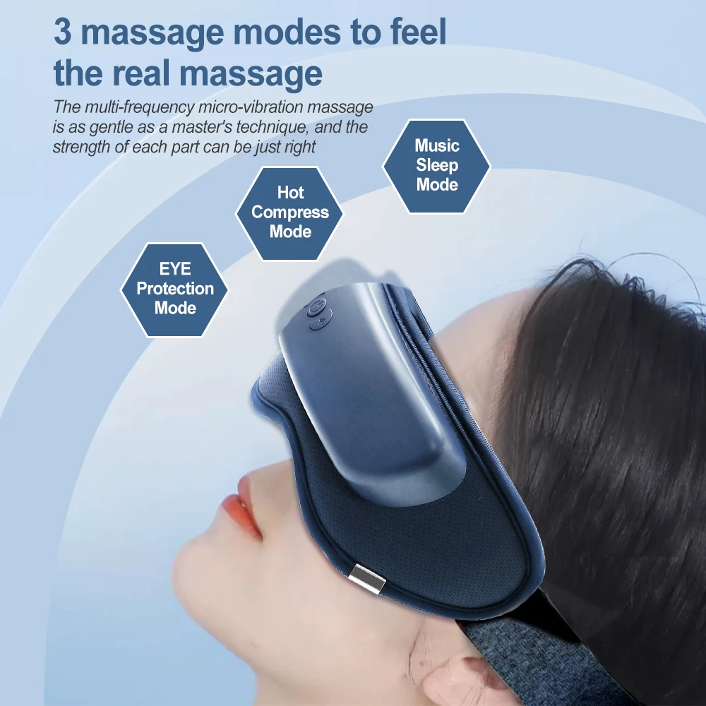 Eye Massager Improve Sleep with Vibration Airbag Hot Compress Massage Bluetooth Music Eye Massage Device Relax Eye Care