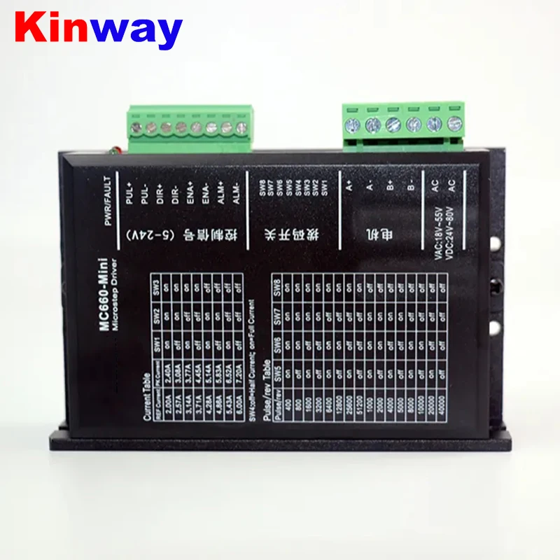 Kinway Mini Stepper Motor Driver MC660-MINI 2 Phase Mini Stepper Digital Driver match for Nema23 Nema24 2 Phase Stepper Motor