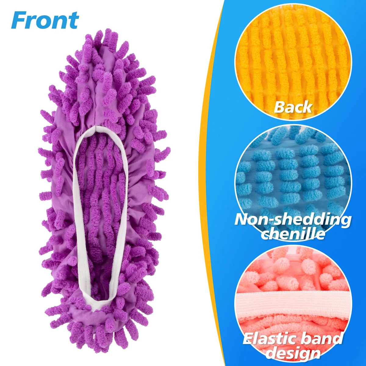 5 Pair Mop Slippers Cover Chenille Foot Socks Mop Caps Shoe Protection Cleaner Lazy Mopping Shoes Home Floor Dust Cleaning Tool