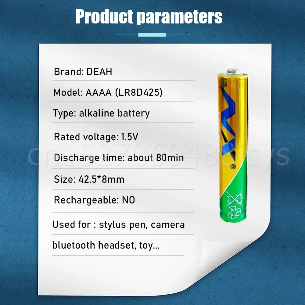 100%New AAAA LR8D425/E96/LR61/AM6/MN2500 1.5V Alkaline Battery For Stylus Pen Bluetooth Headest Flashlight Clock Primary Battery