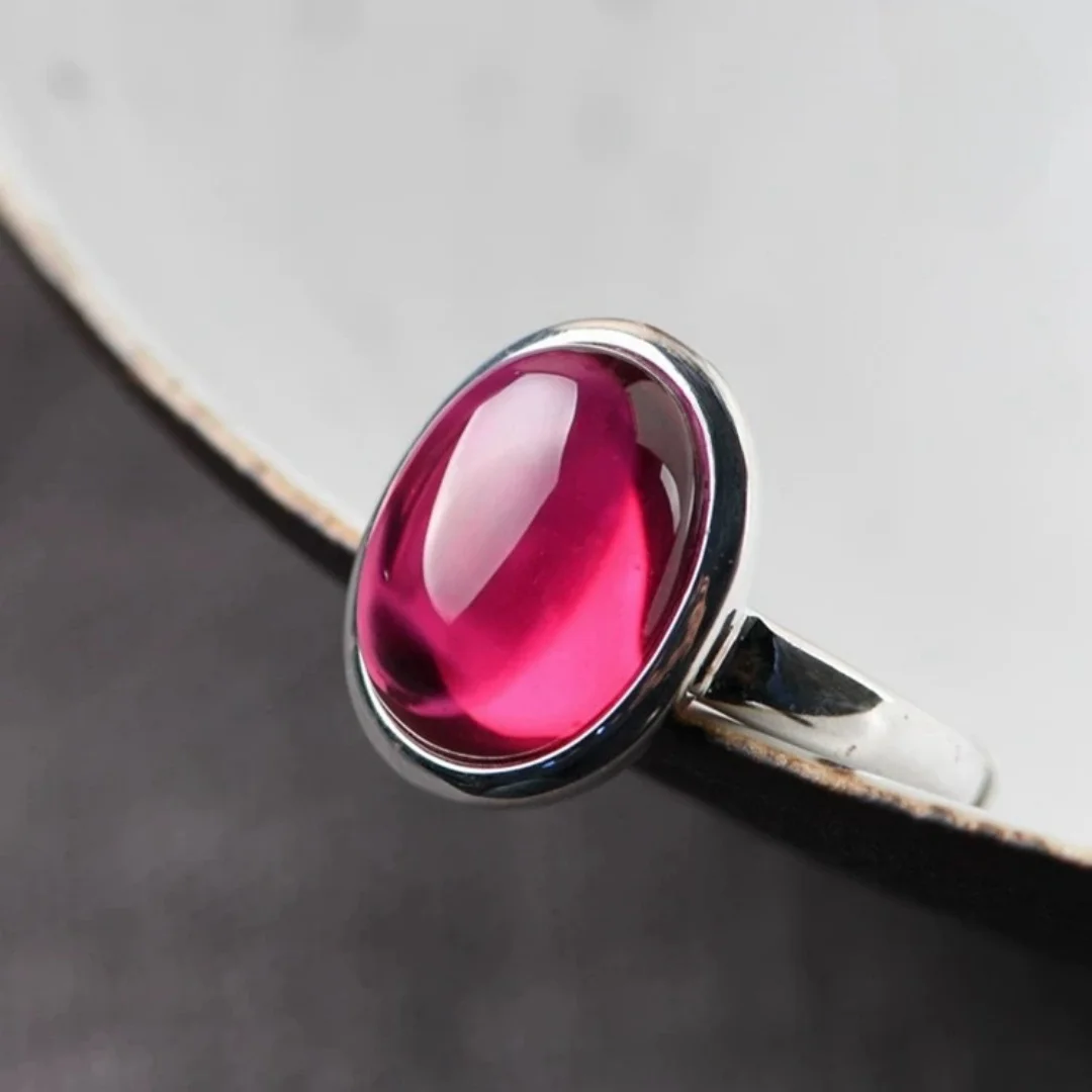 Blood Red Corundum 4x6~18x25mm 1/3/5pcs Oval shape Flat Back Cabochon Loose Synthetic 5# Ruby Beads For Woman\'s Ring Necklace