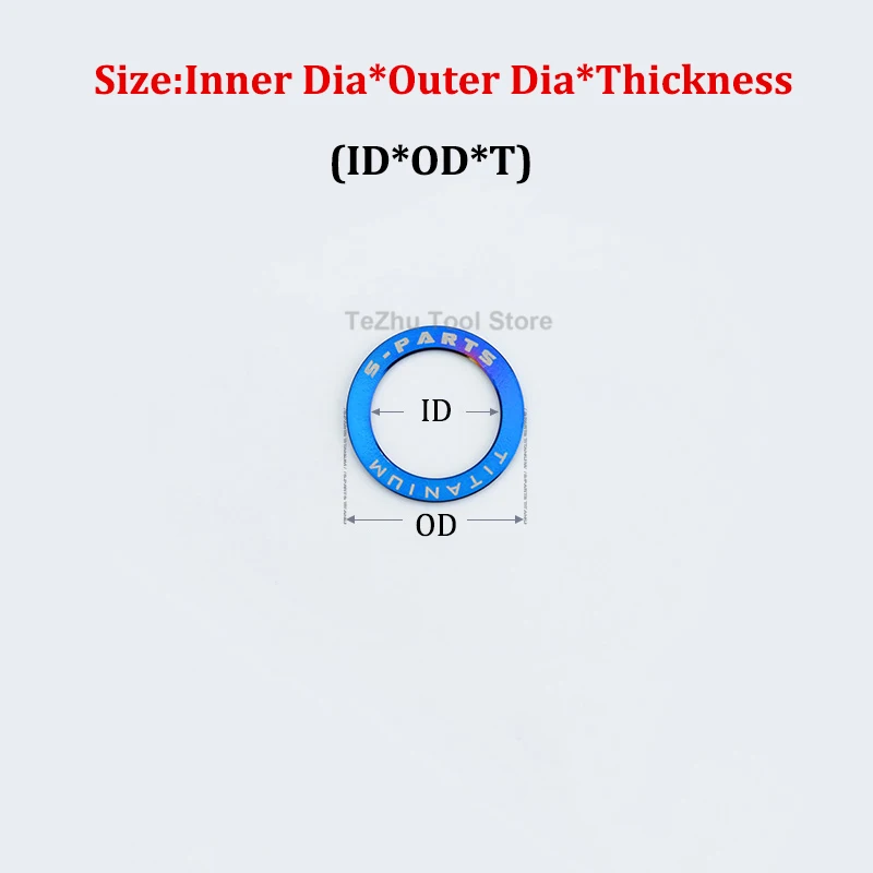 1pc M6 M8 M10 M12 M14 Titanium Flat Washer Spacer Gasket for Mountain Bike Road Bicycle Protection O Ring