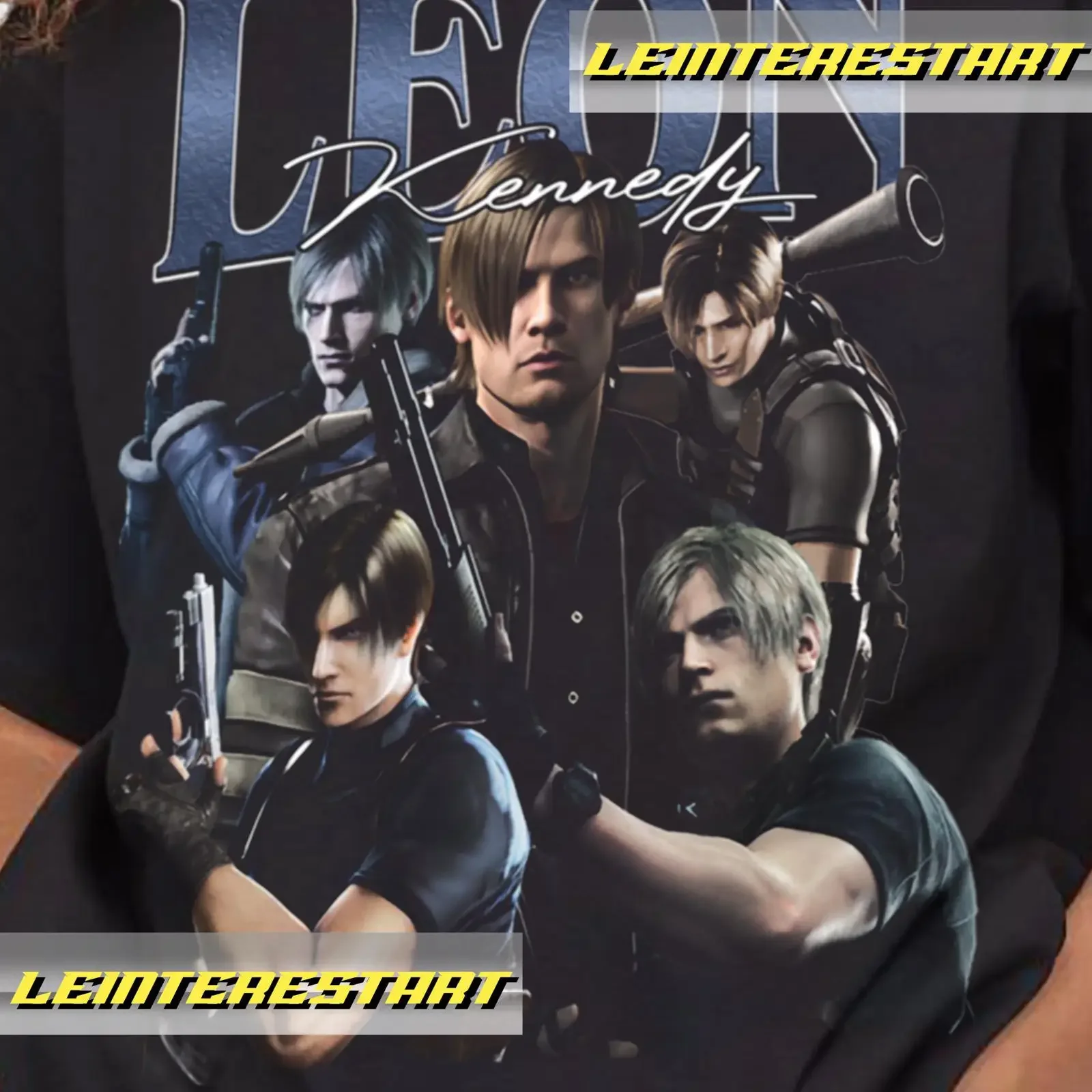Retro leon kennedy shirt vintage t unisex youth vintage Washed Stylish Unisex fashion Top For Everyday Wear streetwear Soft