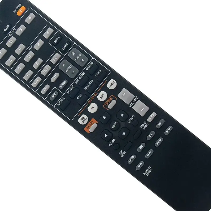 DT21 Remote Control RAV522 Replacement for AV Receiver RX-V477 RX-V577, Easy Install, Full Function, Black