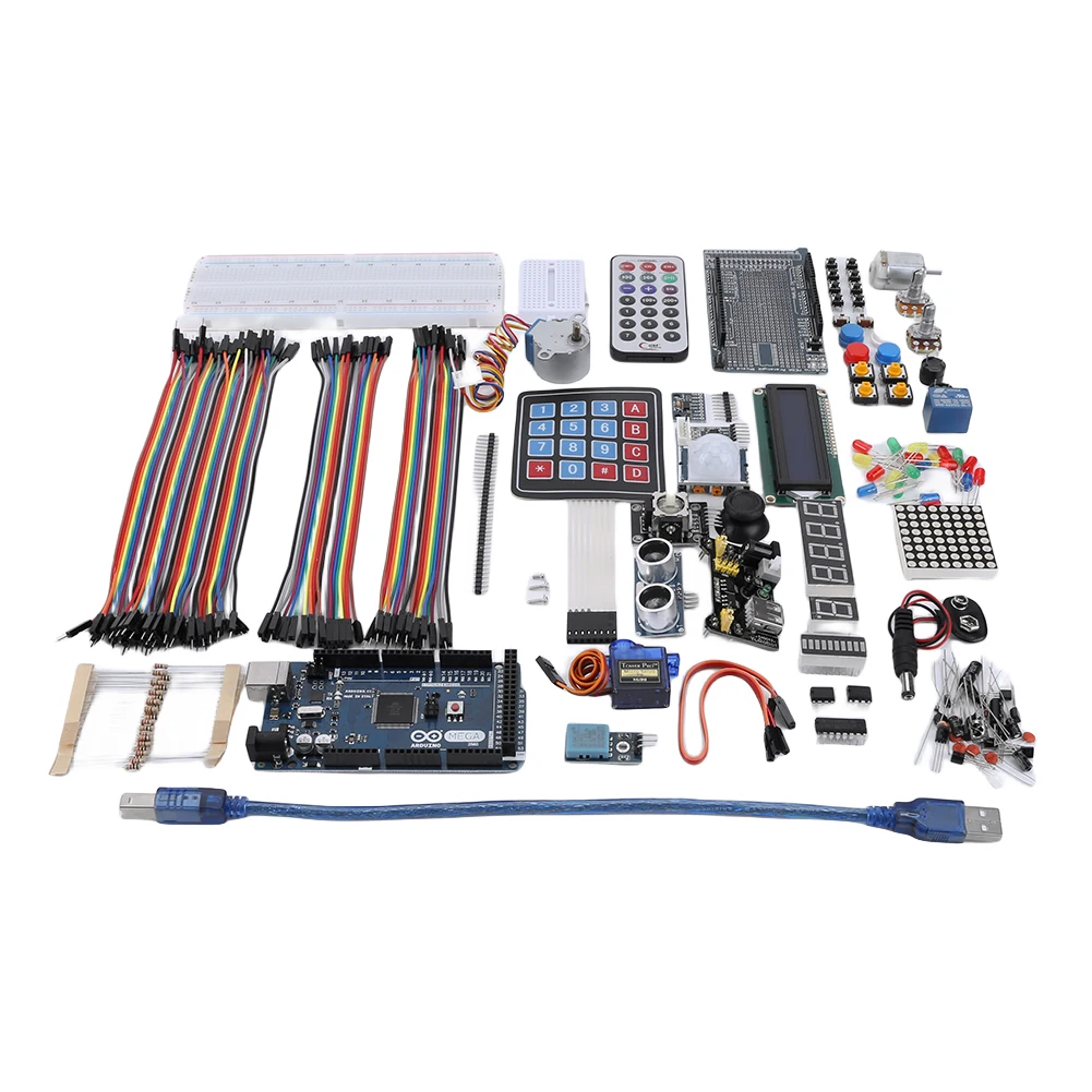 مجموعة المبتدئين الأكثر اكتمالا MEGA 2560 مشروع مستشعر بالموجات فوق الصوتية البرنامج التعليمي في نهاية المطاف كاتب مجموعة المحرك المؤازرة لاردوينو Mega2560