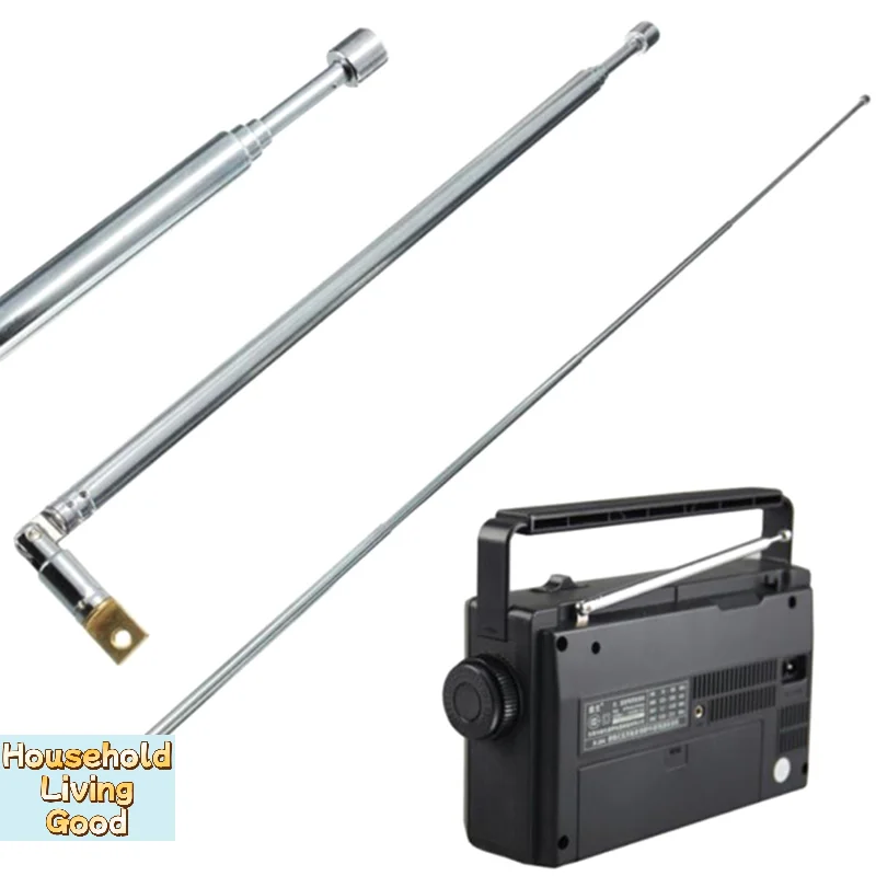 

【Replacement 60cm FM Antenna Radio Portable 6 Sections TV Antenna Telescopic Rotatable Antenna Aerial For Radio TV】