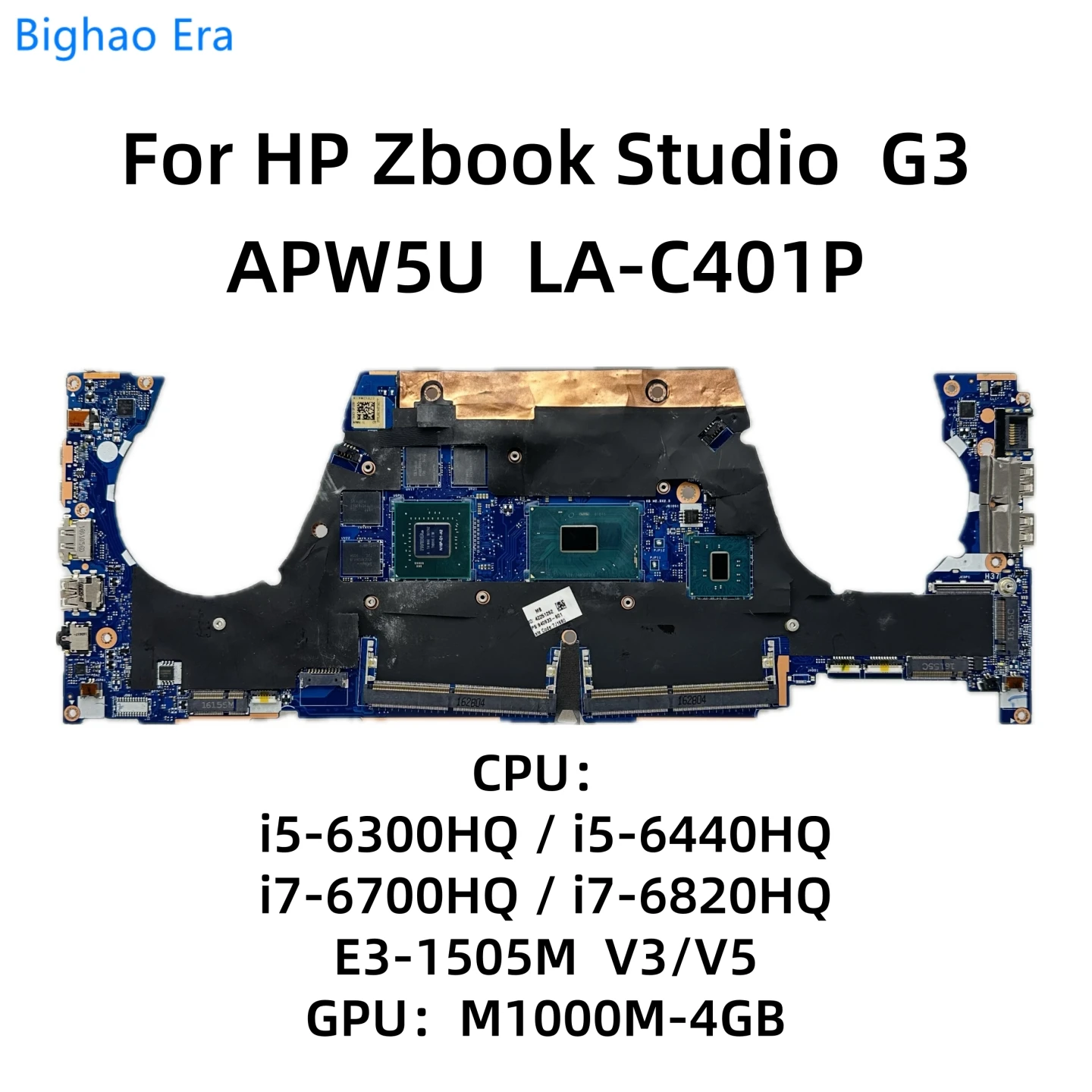 

APW5U LA-C401P For HP Zbook Studio G3 Laptop Motherboard With i5-6300HQ i7-6820HQ E3-1505 CPU M1000M GPU 840931-601 840933-601