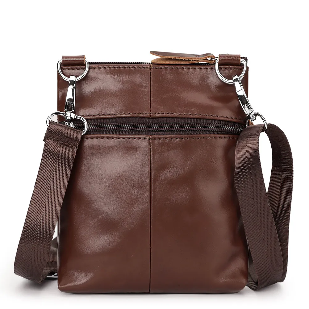 Genuine Leather Men's Bag Casual Small Messenger Shoulder Bags for Man Multifunction Travel Sling Crossbody Bag for Cell Phone