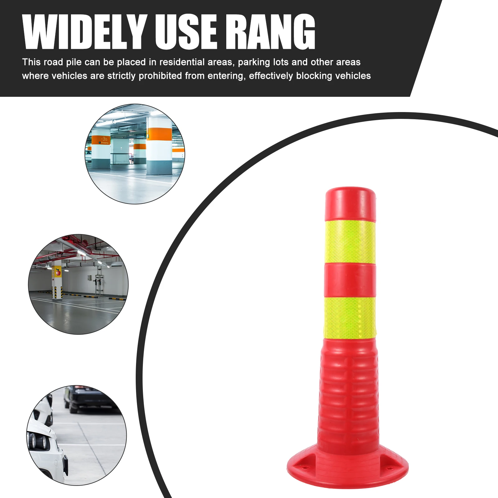 Reflective Warning Column Anti-Collision Safety Barrier Pile Sturdy Wear-Resistant Corrosion-Resistant Easy Clean