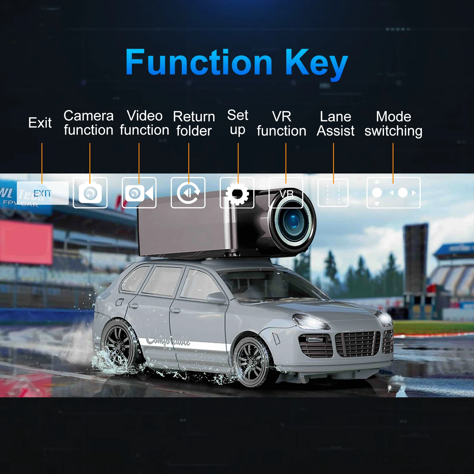 【Nieuw】Afstandsbediening auto met 720P HD WiFi-camera Omgevingsverlichting en VR-modus Mini APP bestuurd voor jongens meisjes auto