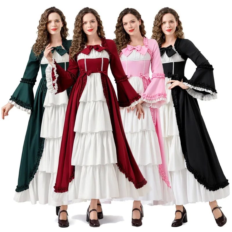 

Halloween Cosplay Costumes Women Medieval Clothing Vintage Royal Gown Lolita Party Dress Up Carnival Stage Performance Outfit