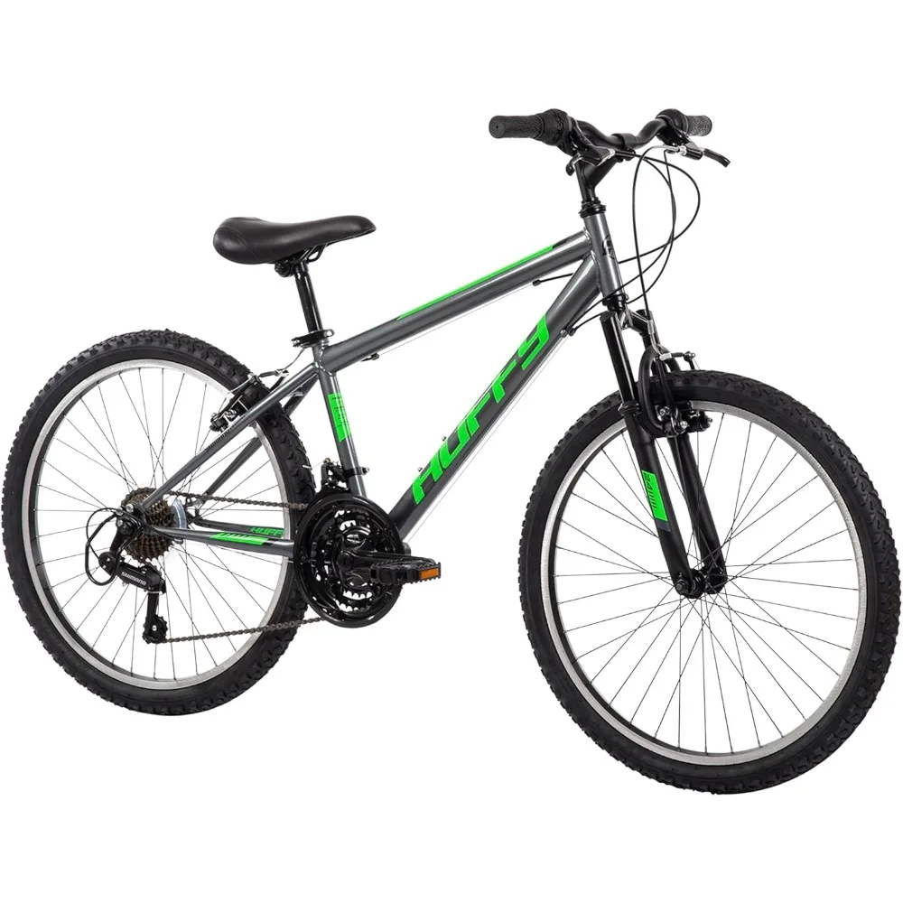 

Mountain，24" Sizes, 6 or 21 Speed Shimano Twist Shifting, Front or Dual Suspension, Comfort Saddle, Sleek Colors Freight free