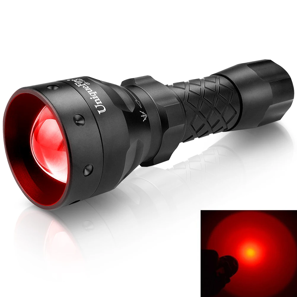 

UniqueFire 1407 LED Flashlight Powerful Outdoor Red Light 3Mode Zoom Adjustable Torch For Camping Hunting Traveling Lighting