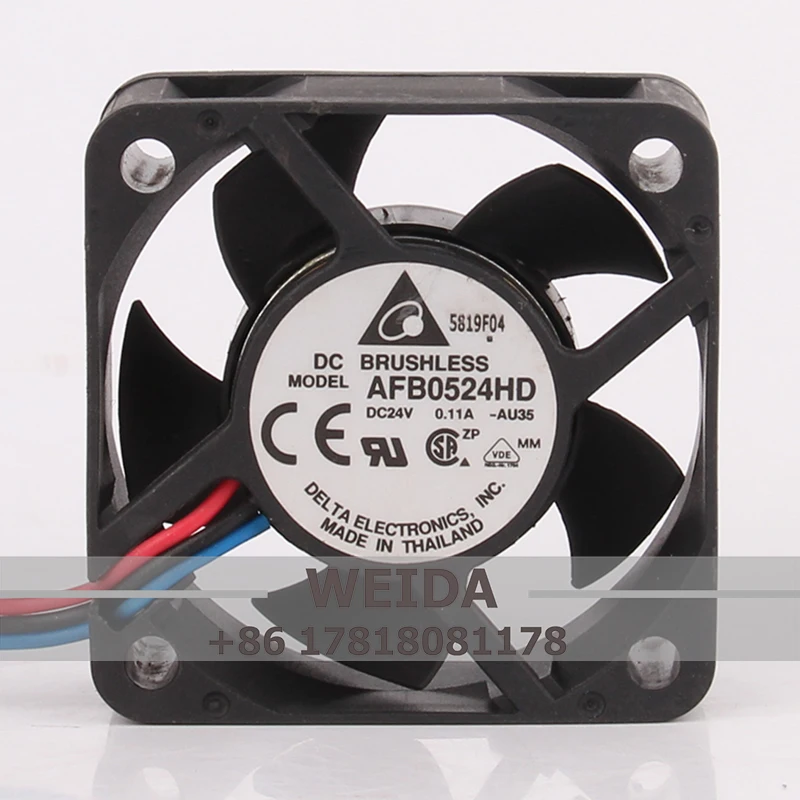 Original DELTA 12V 48V DC24V 0.11A EC AC 5015 50X50X15MM 5CM Large air Volume Silent Dual Ball Three-wire AFB0524HD Cooling Fan