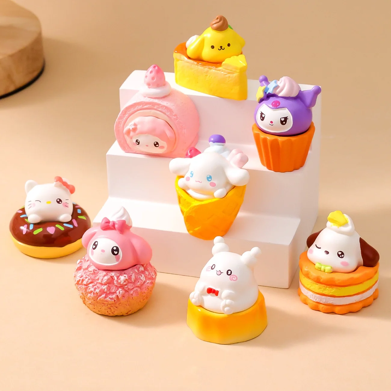 

8/24PCS Cute DIY Accessories Sanrio Dessert Trendy Play Handmade Doll Blind Box Resin Accessories Desktop Mini Ornament