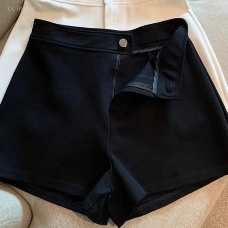 Spring Summer Shorts Mujer Solid High Waist Vintage Sexy Woman Pants Korean Fashion Versatile Pantalones Cortos