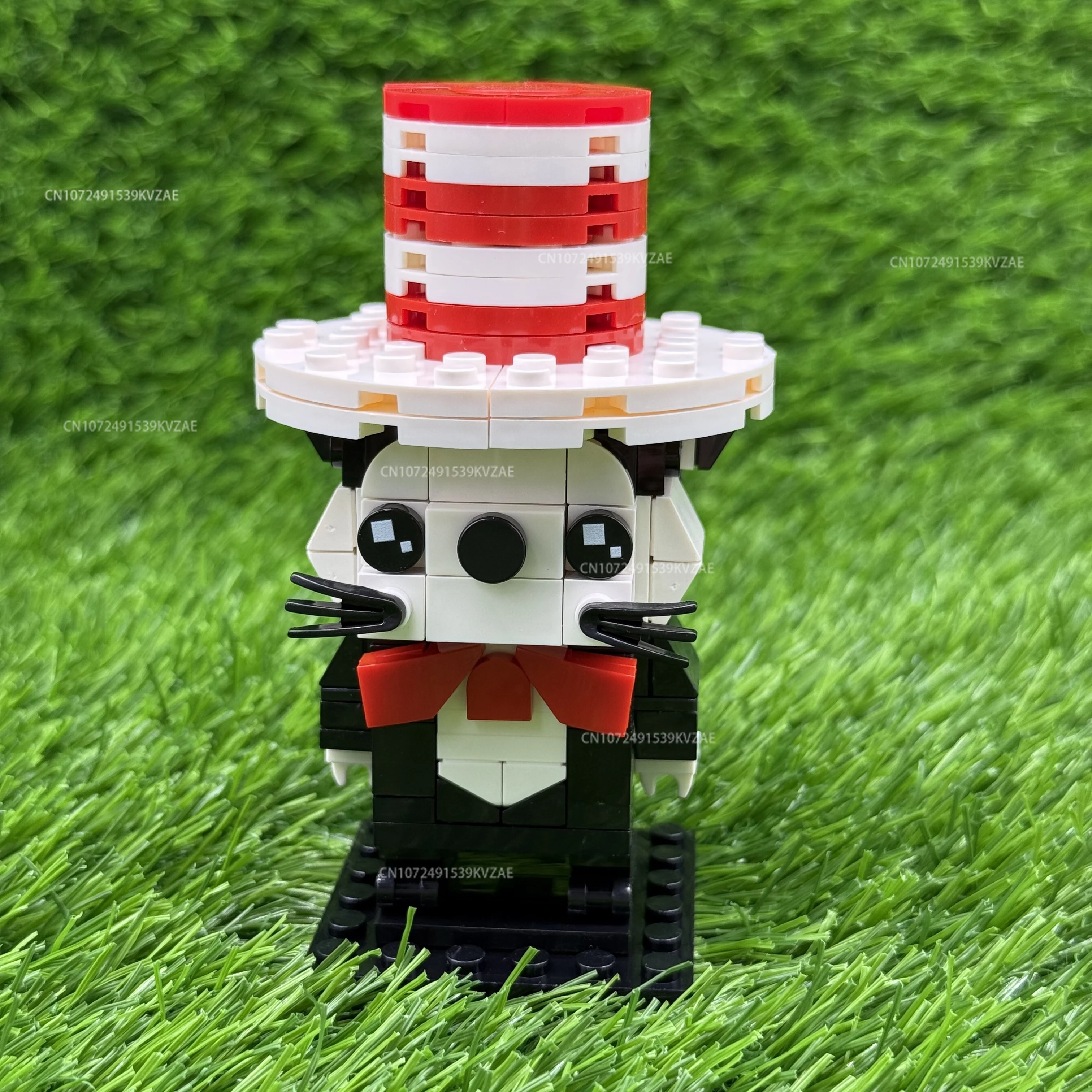 MOC films classiques chat dans chapeau bloc de construction chat magique briques figurine d'action mignon dessin animé Gentleman chats brique cadeau de noël