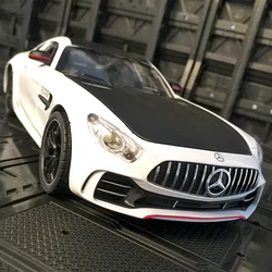 1:24 simulation Mercedes-Benz GTR alloy car model sound and light pull back toy car boy gift adult ornaments collection