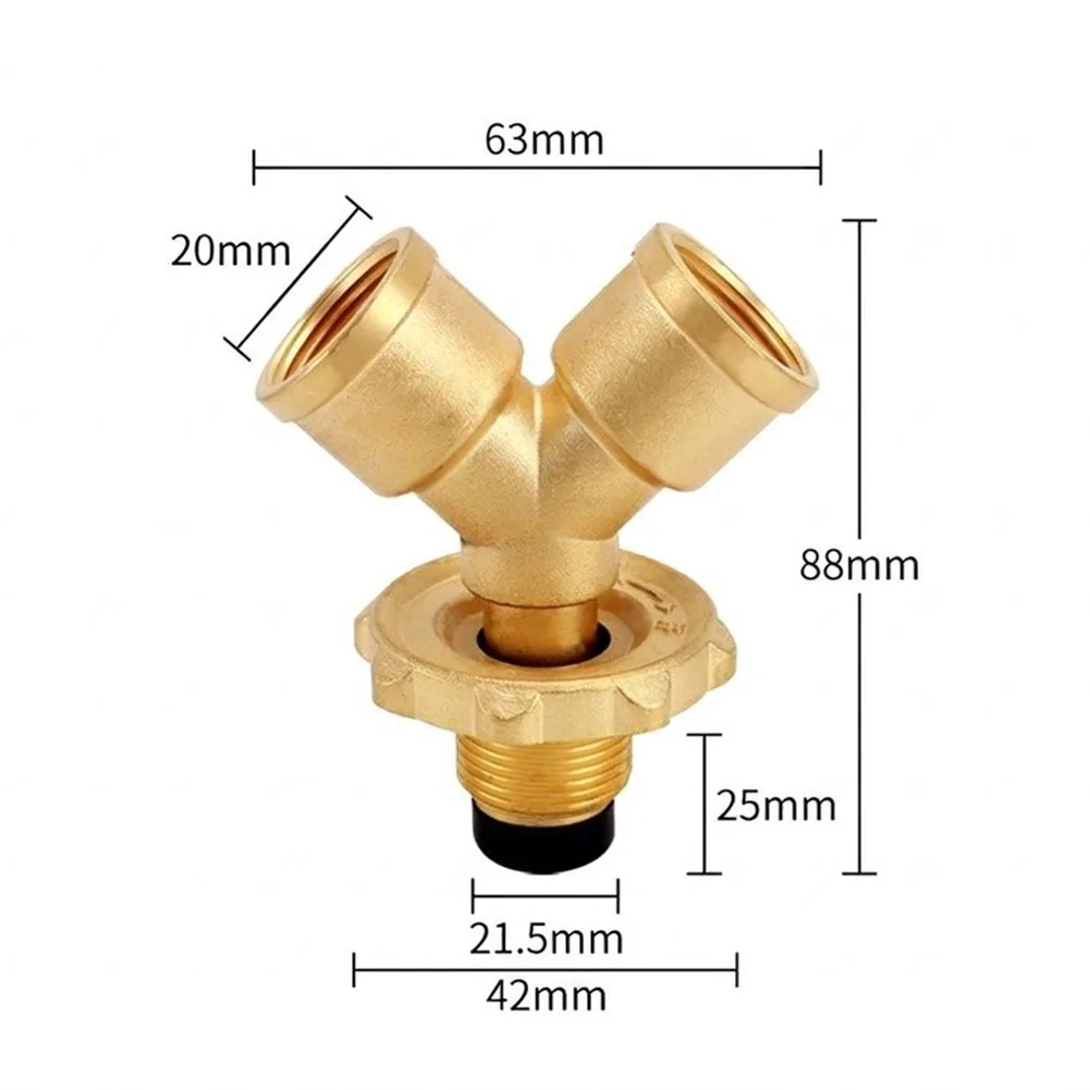 Rass Propane Y Splitter Adapter For BBQ Gas Burner, Leak=Proof Quick Connect Cylinder Bottle Adapter For Camping & Grilling