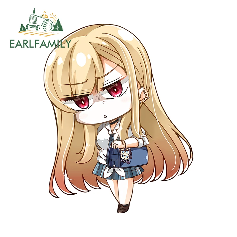 

EARLFAMILY 13 см x 10,3 см Kitagawa Марин Милая наклейка светлые волосы Chibi аниме кавайные автомобильные наклейки Солнцезащитный ноутбук виниловый Декор