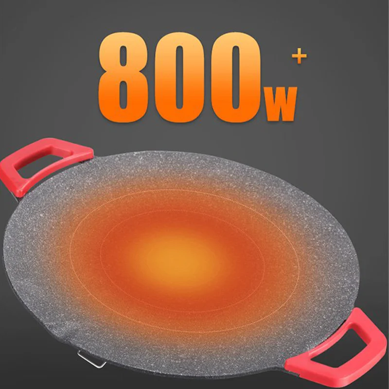 30cm Household Barbecue Plate Electric Grill Plate Maifan Stone Non-stick Pot Smokeless Electric Grill Barbecue