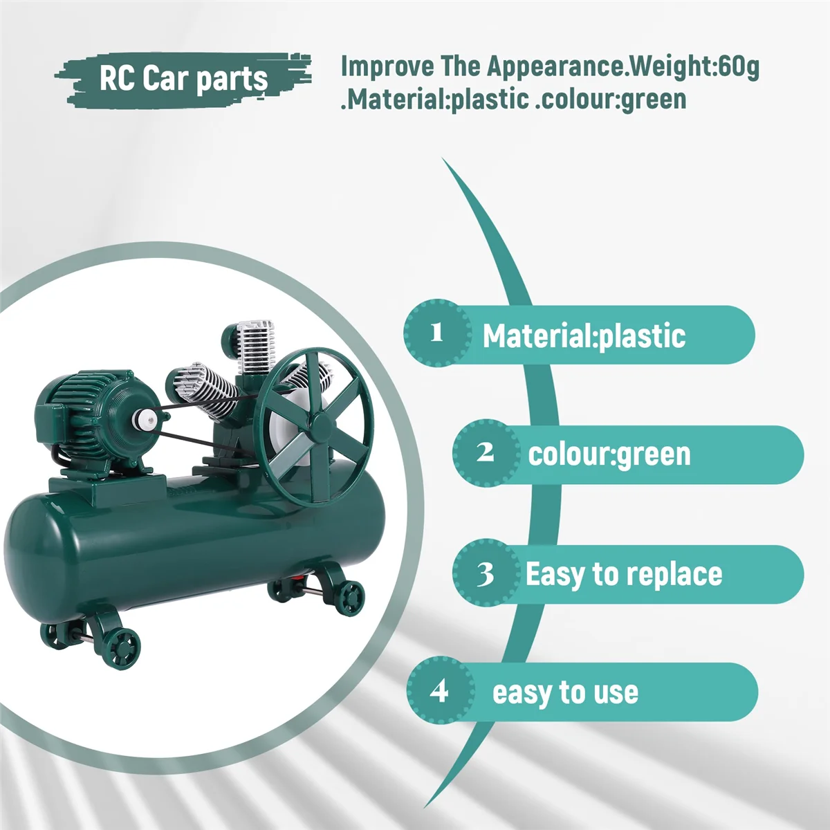 AT77 Mini Air Compressor Inflatable Pump for WPL D12 C14 C24 B14 B36 MN D90 MN99S 1/12 1/16 RC Car Upgrade Parts