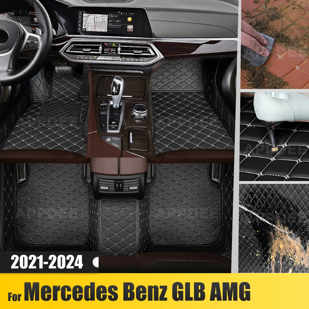 

Автомобильные коврики для Mercedes Benz GLB AMG 5-Seat 2021 2022 2023 2024, пользовательские подушечки для ног, ковровый чехол, аксессуары для интерьера