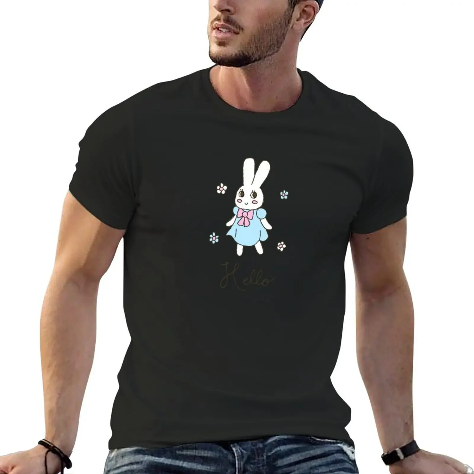 

Hello Lady Bunny T-Shirt rapper graphic tees Blouse cotton man t-shirts mens t shirts pack